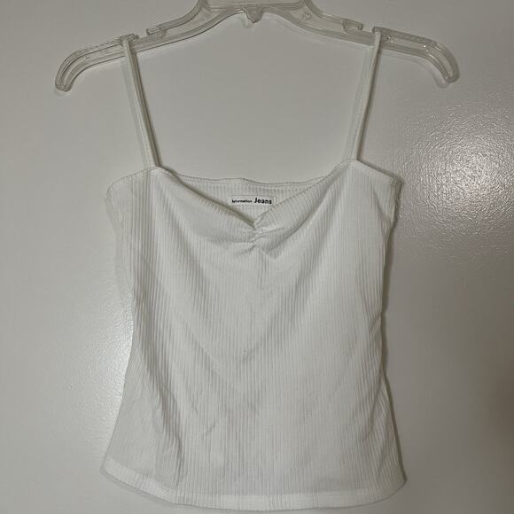 Reformation Jeans Minka White ribbed crop basic camisole tank top size small - Picture 2 of 5